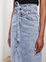 دامن جین زنانه ساده A Cut ال سی وایکیکی