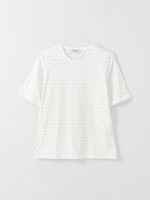 تی شرت زنانه آستین کوتاه یقه گرد خال خالی ال سی وایکیکی