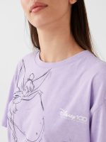 تی شرت زنانه آستین کوتاه چاپی دیزنی یقه گرد اورسایز ال سی وایکیکی