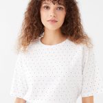 تی شرت زنانه آستین کوتاه یقه گرد خال خالی ال سی وایکیکی