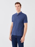 تی شرت مردانه آستین کوتاه طرح دار یقه دیپلمات ال سی وایکیکی