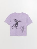 تی شرت زنانه آستین کوتاه چاپی دیزنی یقه گرد اورسایز ال سی وایکیکی