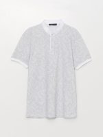 تی شرت مردانه آستین کوتاه طرح دار یقه دیپلمات ال سی وایکیکی