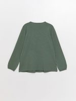 بلوز زنانه آستین بلند گلدوزی شده یقه گره ای ال سی وایکیکی