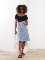 دامن جین زنانه ساده A Cut ال سی وایکیکی