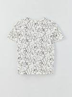 تی شرت زنانه آستین کوتاه طرح دار یقه هفت ال سی وایکیکی