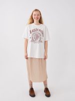 دامن چین دار ساده کمر کشی ال سی وایکیکی