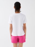 تی شرت زنانه آستین کوتاه چاپی یقه گرد ال سی وایکیکی