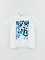 تی شرت زنانه آستین کوتاه چاپی یقه گرد ال سی وایکیکی