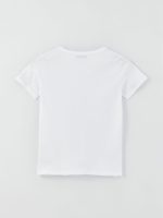 تی شرت زنانه آستین کوتاه چاپی یقه گرد ال سی وایکیکی