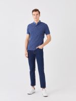 تی شرت مردانه آستین کوتاه طرح دار یقه دیپلمات ال سی وایکیکی