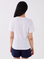 تی شرت زنانه آستین کوتاه چاپی یقه گرد ال سی وایکیکی