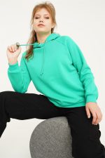 سویشرت زنانه نخی کلاه دار برند Lustrin