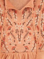 بلوز زنانه آستین بلند طرح دار یقه گره ای ال سی وایکیکی