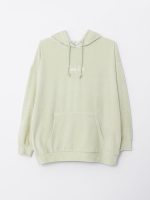 سویشرت زنانه آستین بلند کلاه دار مخمل ال سی وایکیکی