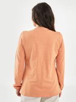 بلوز زنانه آستین بلند طرح دار یقه گره ای ال سی وایکیکی