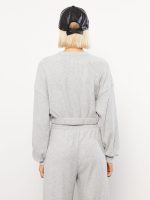 سویشرت زنانه آستین بلند یقه گرد اورسایز ال سی وایکیکی