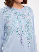 تی شرت زنانه آستین بلند چاپی یقه گرد ال سی وایکیکی