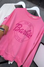 پلیور زنانه نخی یقه گرد طرح باربی کد 1 New Fashion