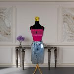 تاپ دوبنده زنانه نخی طرح دار کد 4031 گوموش