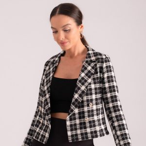 کت کراپ زنانه چهاردکمه کد 24024 آرمونیکا