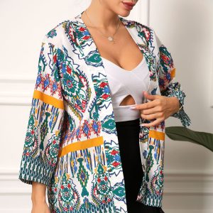 مانتو کیمونو زنانه طرحدار کد 1125 آرمونیکا