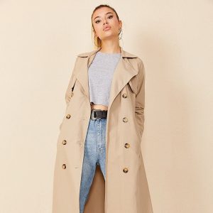 بارانی زنانه یقه انگلیسی Hakke