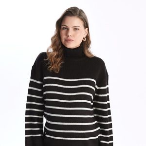 ژاکت بافتنی بارداری آستین بلند راه راه ال سی وایکیکی