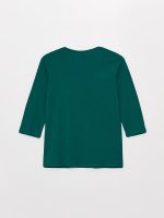 تی شرت ساده زنانه یقه دکمه دار ال سی وایکیکی