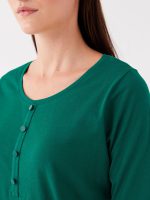 تی شرت ساده زنانه یقه دکمه دار ال سی وایکیکی