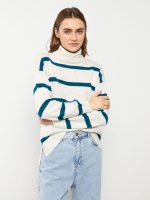 ژاکت بافتنی زنانه آستین بلند راه راه LC Waikiki