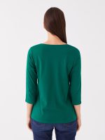 تی شرت ساده زنانه یقه دکمه دار ال سی وایکیکی