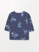 بلوز زنانه آستین سه ربع طرح دار یقه ای گره ای ال سی وایکیکی