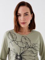 بلوز زنانه آستین بلند یقه گرد ال سی وایکیکی