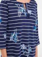 بلوز زنانه آستین سه ربع طرح دار یقه ای گره ای ال سی وایکیکی