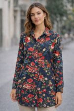 تونیک زنانه آستین بلند یقه برگردان برندFashion Friends - Image 2